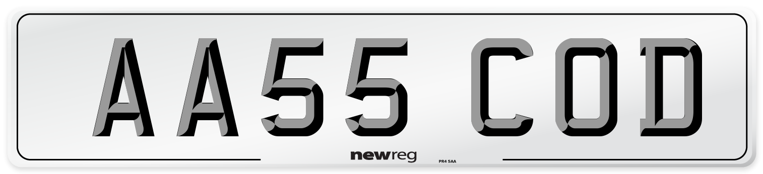 AA55 COD Number Plate from New Reg